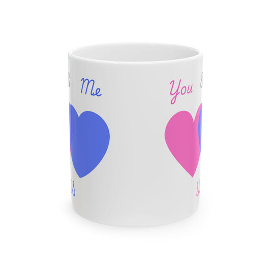 Pink and Blue You & Me = US Heart Ceramic Mug - Perfect for Gifts and Celebrations