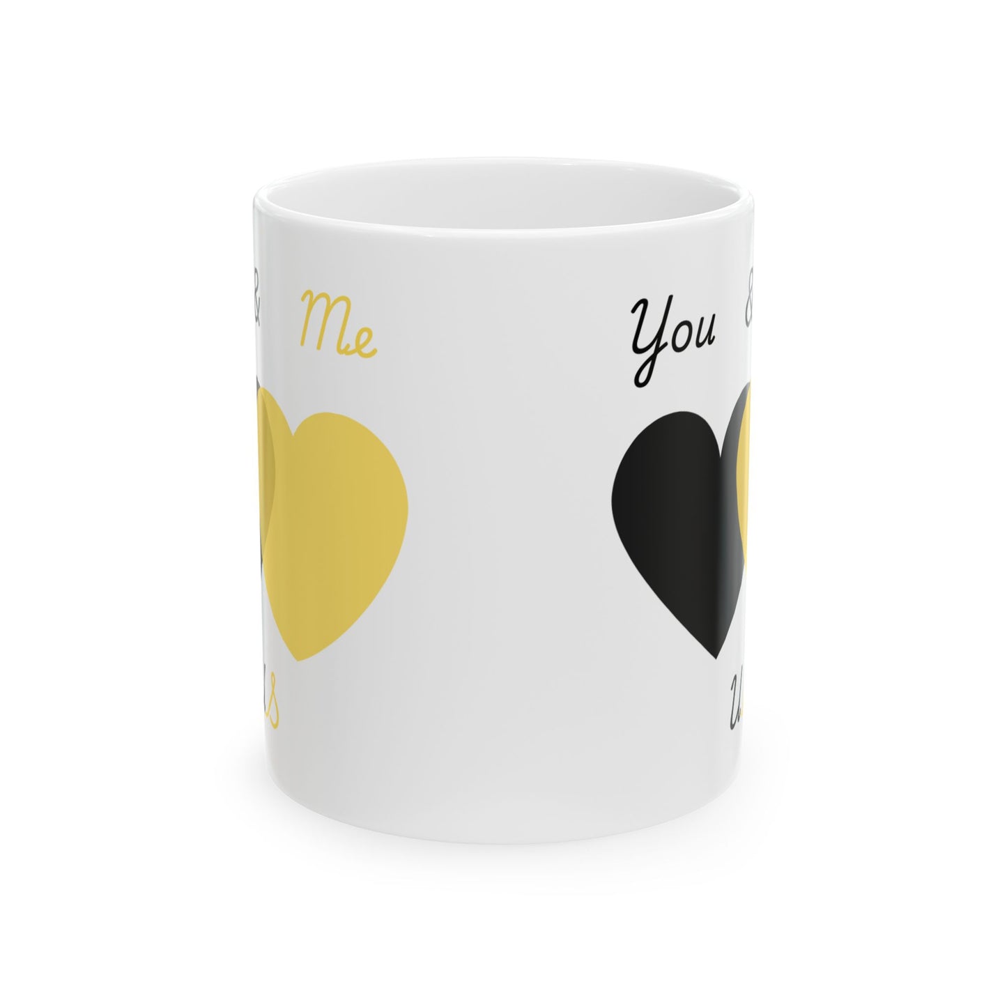 Black and Yellow You & Me = US Heart Ceramic Mug - Perfect for Gifts and Celebrations