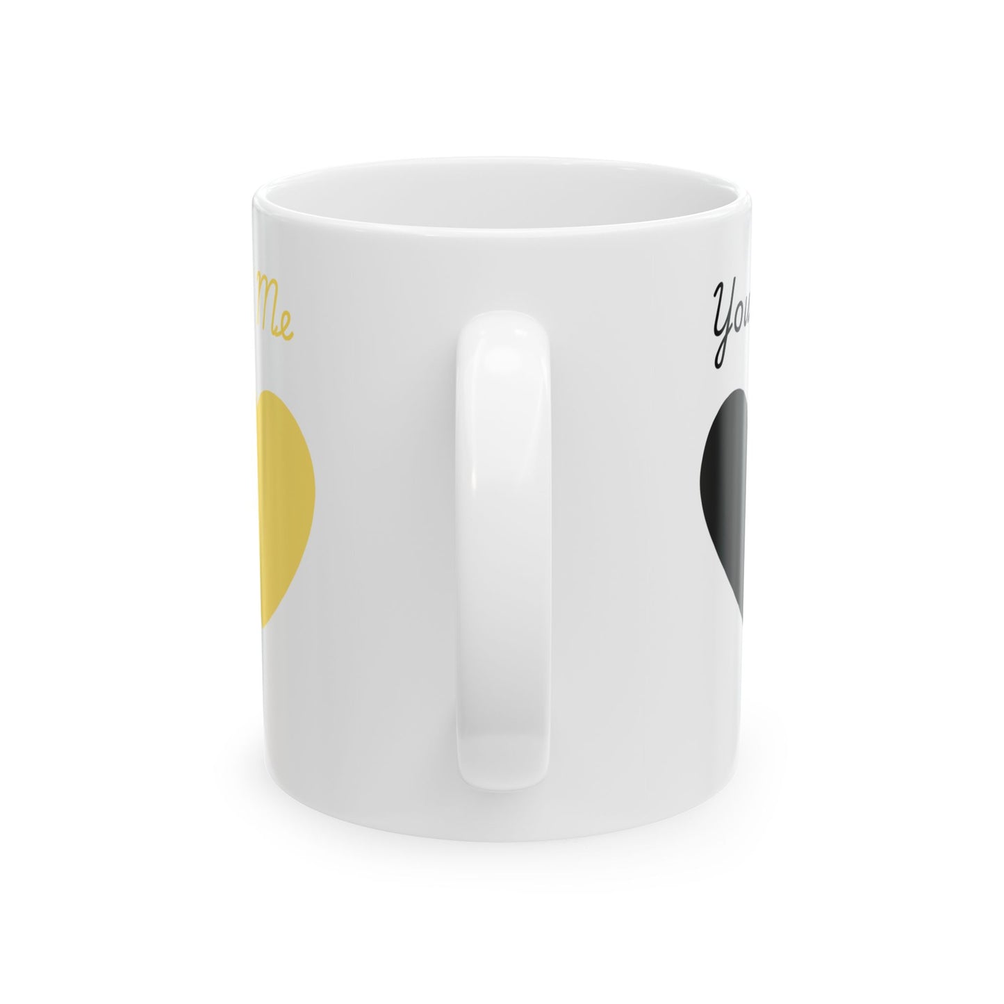 Black and Yellow You & Me = US Heart Ceramic Mug - Perfect for Gifts and Celebrations