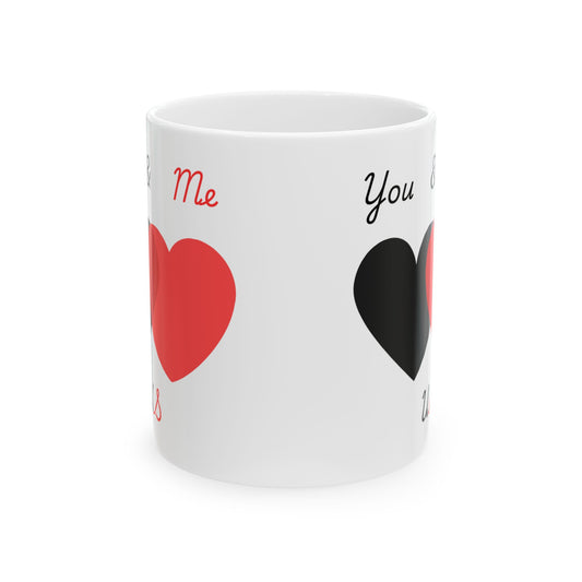 Black and Red You & Me = US Heart Ceramic Mug - Perfect for Gifts and Celebrations